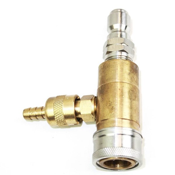 Interstate Pneumatics Adjustable Soap Injector, 3/8 Inch Plug x 3/8 Inch Coupler - 4000 PSI PW7161